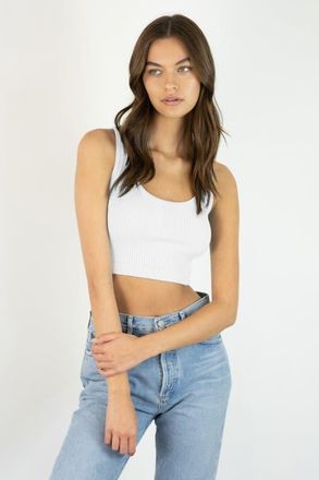 Kathryn McCarron Bardot Cropped Tank in White at Nordstrom, Size X-Small