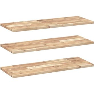 vidaXL Vidaxl - Estantes Flotantes 3 Uds Madera Acacia Sin Tratar 100x30x2 Cm
