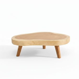 Wabi Home Mesa de centro de madera maciza 80x70cm