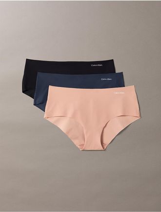 Calvin Klein Womens Invisibles 3-Pack Hipster - Multi - XS