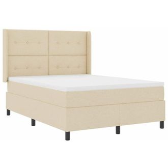 vidaXL Cama Tipo Box Spring Con Coj&iacute;n Manual Crema 190 X 140 Cm Tela Vidaxl