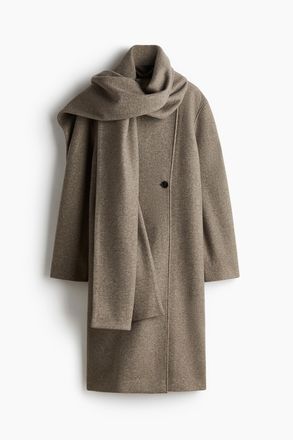 H&M Mantel mit Schaldetail - Beigemeliert