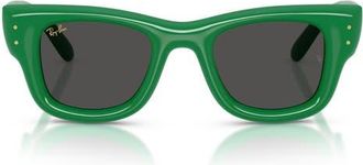 Ray-Ban 47mm Small Square Sunglasses in Green /Dark Grey at Nordstrom
