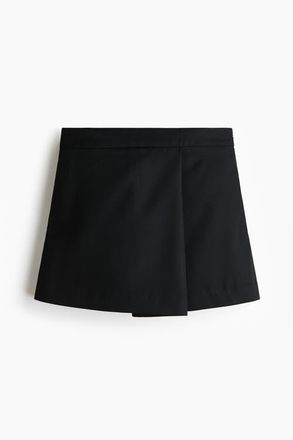 H&M Twill Mini Skort in Black at Nordstrom, Size 18