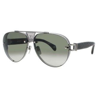 Bugatti Unisex Silver Tone Rectangular Sunglasses 05ASGM