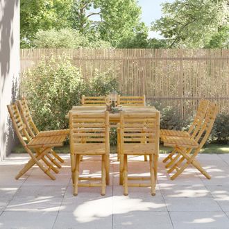vidaXL Vidaxl - Sillas De Jard&iacute;n Plegables 8 Unidades Bamb&uacute; 43x54x88 Cm