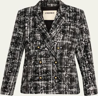 L'agence Colin Sequined Tweed Blazer