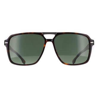 HUGO BOSS Aviator Mens Havana Green Polarized 1766/S - Brown - One Size