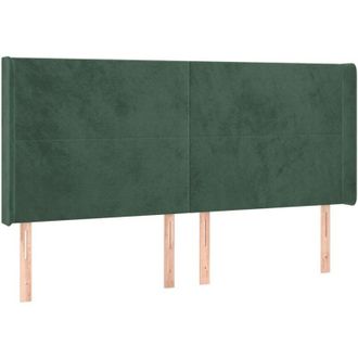 vidaXL Cabecero Con Led De Terciopelo Verde Oscuro 183x16x118/128 Cm Vidaxl