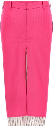 The Attico Virgin Wool Midi Skirt - Pink