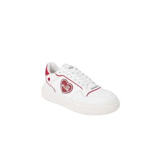 Love Moschino Logo-Embroidered Heart Sneakers - White