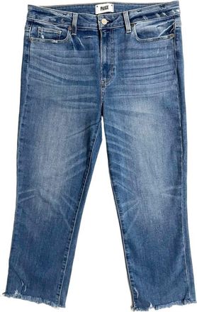 Paige Womens Hoxton Straight Crop Jeans In Blue