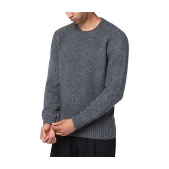 Drumohr Round-neck Knitwear, male, Gray, Size: M Girocollo Garzato