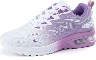 Generic Womens Fashion Mesh Running Shoes Lace Up Design Comfortable Sneakers for Daily Wear and with Style (Purple, 4.5)