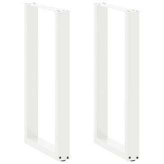 Berkfield Home Coffee Table Legs U-Shaped 2 pcs White 50x(90-91) cm Steel