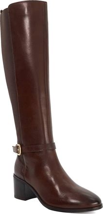 Dune London Womens Ladies Tilbys - Mid Height Leather Knee High Boots - Brown - Size UK 6