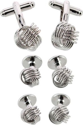 Trafalgar Store Kenneth Knot Formal Set in Silver at Nordstrom
