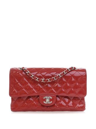 Chanel 2009-2010 Medium Classic Patent Double Flap shoulder bag - women - Patent Leather - One Size - Red