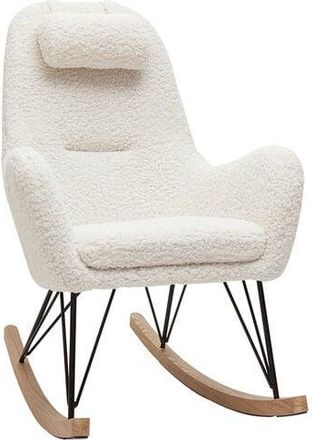 Miliboo Miliboo - Sedia a dondolo design in tessuto effetto pelle di pecora mania