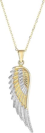 Tresorra 14K Yellow & White Gold Angel Wing Pendant Necklace