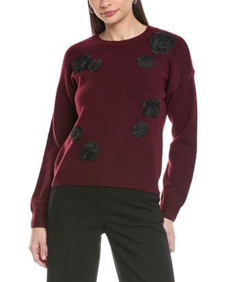 CeCe by Cynthia Steffe Flower Applique Sweater