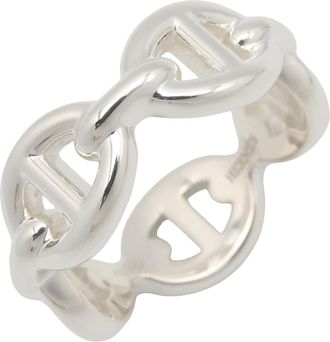 Herm&egrave;s Silver Silver 925 Band Ring (Pre-Owned)