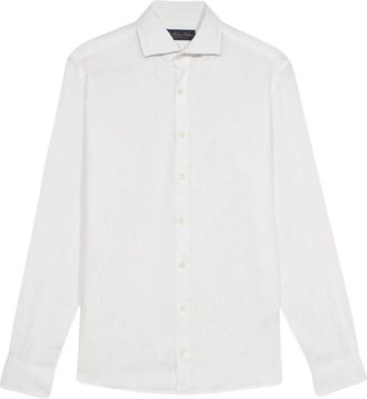 Brooks Brothers Wit Linnen Casual Overhemd - Heren - Zakelijke Overhemden - Wit - 3XL - Linnen - Overhemden