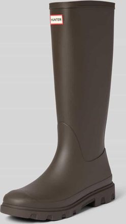 Hunter Stiefel mit Label-Detail in Schoko, Gr&ouml;&szlig;e 40