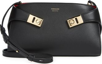 Ferragamo Hug Soft Leather Convertible Bag in Nero at Nordstrom
