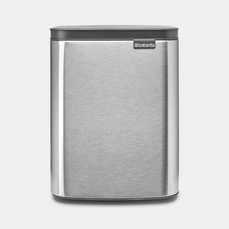 Brabantia Bo Waste Bin 7 L Rectangular Acero Negro, Acero