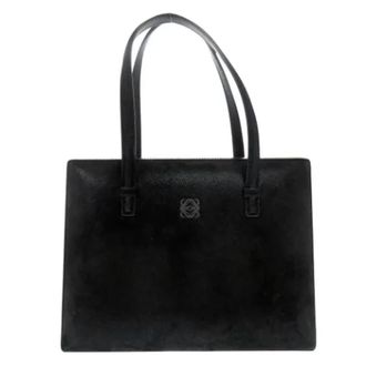 Loewe Pre-owned Su&egrave;de Leren Handtas - Dames - Vintage Handtas - Zwart - ONE Size - Su&egrave;de - Vintage