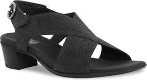 Munro Jenny Sandal in Black Lizard Nubuck at Nordstrom Rack, Size 6.5