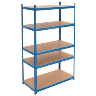 ECD Germany Estanter&iacute;a de taller 5 baldas estante azul almacenamiento garaje