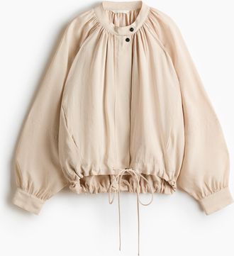 H&M Modaljacke mit Ballon&auml;rmeln - Hellbeige