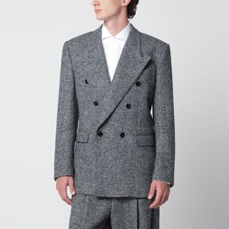 Dolce & Gabbana Grey Sinatra double-breasted jacket in speckled wool blend