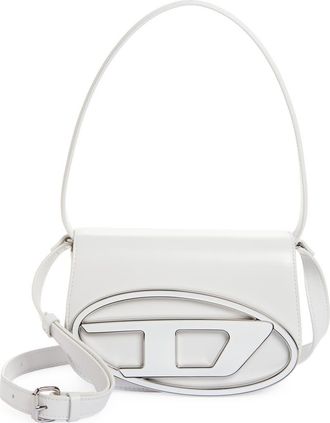 Diesel 1DR Logo Leather Shoulder Bag in White at Nordstrom