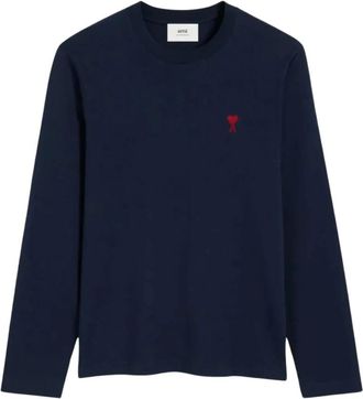 Ami Ami de Coeur T-shirt met lange mouwen - Heren - Longsleeves - Blauw - XL - Katoen - Tops