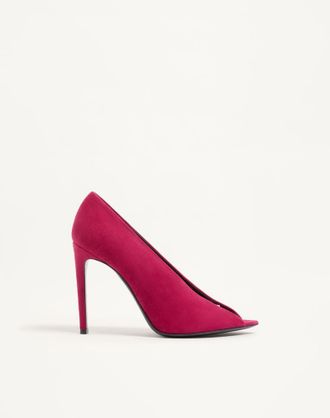 Valentino Garavani Open Toe R&eacute;v&eacute;l&eacute; Suede Pumps 105Mm Wo