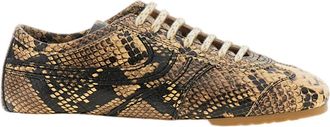 Dries Van Noten Snake Print Leather Sneakers