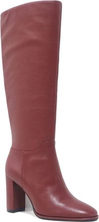 Kenneth Cole Lowell Boots Womens Rio Red Leather Block Heel Knee High LION343
