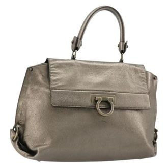 Ferragamo Pre-owned Handbags, female, Gray, Size: ONE SIZE Pre-owned Hand Bag