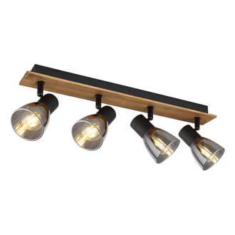 Globo Lighting Foco - Claude - Marr&oacute;n - Madera Vidrio Ahumado - L&aacute;mpara - Globo