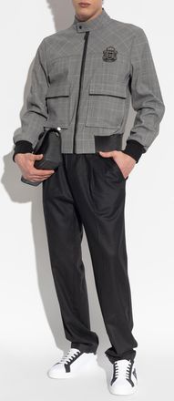 Dolce & Gabbana Plaid Patterned Jacket, Mens, Grey