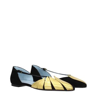 Valentino Garavani Womens Black Leather Flat Sandals