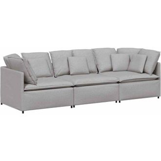 vidaXL Vidaxl - Divano Modulare con Cuscini in Tessuto Grigio Nuvola