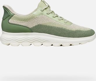 Geox Scarpe Spherica Plus Donna Bianco Latte/verde Oliva