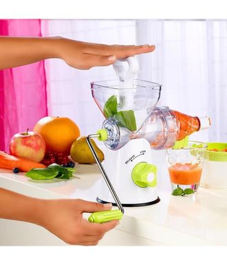 Trade Shop Trade Shop - Exprimidor Manual De Frutas Y Verduras Con Manivela Centrifugadora Separadora De Zumos