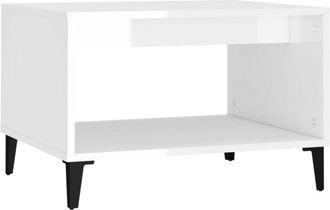vidaXL Vidaxl - Mesa De Centro Madera Contrachapada Blanco Brillo 60x50x40 Cm
