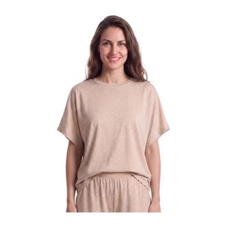 HUGO BOSS B Logo T-Shirt - Dames - T-shirts - Beige - M - Leer - Tops