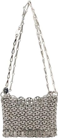 Paco Rabanne Nano Tas Metaal Zilver Ketting - Dames - Schoudertassen - Grijs - ONE Size - Tassen